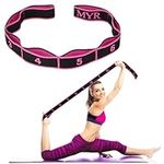 Stretching Strap with Loops, Elastic Yoga Straps for Stretching Equipment, Stretch Band for Physical Therapy, Pilates, Yoga, Dance, Gymnastics Exercise and Flexibility (Black)