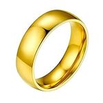 PROSTEEL Gold Plated Rings Gold Stacking Rings Men and Women Wedding Band