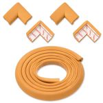 GLUN® Table Protecting Combo, Edge Guard 1.9m with Corner Protectors, Soft Baby Safety Kit, Yellow Colour Washable Edge Cushion with Strong Double-Sided Adhesive for Furniture Protection