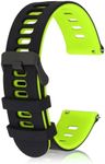 Amaxiu Silicone Watch Bands Quick Release Sport Watchbands Universal Replacement Watch Straps for Men Women, Black Buckle(Black Green, 22mm)