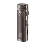 Cobber Torch Lighter, Quad 4 Jet Red Flame Refillable Butane Cigar Lighter with Punch (Gunmetal Gray)