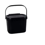 Addis Eco 100% Plastic Everyday Kitchen Food Waste Compost Caddy Bin, 4.5 Litre, Recycled Black, 518816