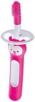 MAM Massaging Toothbrush and Gum Cleaner, Girl, 3+ Months (1-Count), MAM Baby Toothbrush, the Ideal Toothbrush for Baby Girl, Baby Essentials, Pink
