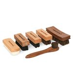 Shoe mistri Shoes Brushes Combo Kit Pack Of 6 For Cleaning, Shining & Buffing Boots Polish & Other Leather Care, Brown