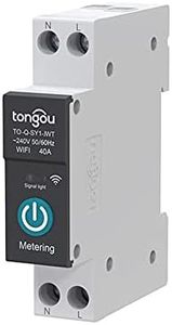 Tuya WiFi Intelligent Circuit Breaker Wireless Remotes Control Switch Mobilephone APP Remotes Viewing Intelligent Home Circuit Breaker Timing Countdown Loop Timing Modes with Metering Compatible with