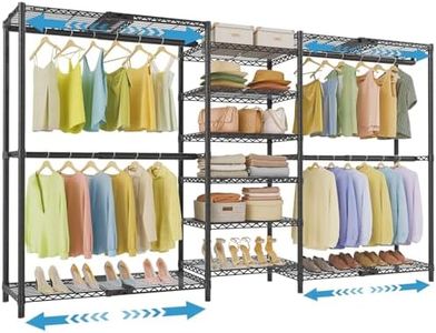 VIPEK X3 Plus Large Expandable Closet Rack Adjustable from 5'10" to 8'8" with Extendable Shelves and Hanger Rods, Freestanding Clothing Racks Modular Closet Systems Wardrobe, Max Load 1360LBS, Black