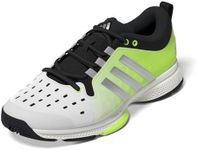 adidas Men's Court Pickleball Sneaker, White/Silver Metallic/Black, 10.5