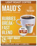 Maud's Breakfast Blend Coffee, (Bubbies Breakfast Blend), 24ct. Solar Energy Produced Recyclable Single Serve Breakfast Blend Coffee Pods, 100% Arabica Coffee California Roasted, KCup Compatible