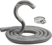 [12ft]Universal Washing Machine Drain Hose with Clamp, Industrial Grade Polypropylene Corrugated and Flexible Washer Hoses(10-Years Warranty)
