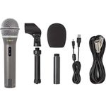 Samson Q2U USB/XLR Dynamic Handheld Microphone Recording and Podcasting Pack (Includes Mic Clip, Desktop Stand, Windscreen and Cables) (Unidirectional, Black)