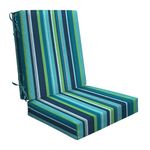 Honeycomb Indoor/Outdoor Stripe Poolside Highback Dining Chair Cushion: Recycled Polyester Fill, Weather Resistant Patio Cushions: 21" W x 42" L x 4" T