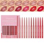 MYUANGO Lip Liner Set 12 PCS, Long-Lasting Luxury Intense Lipliner, Creamy Easy to Use Richly Pigmented Lip Liner Pencil