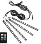 Car LED Strip Lights Christmas, 4Pc