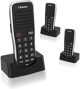 Chtoocy Rechargeable Intercoms Wireless Handheld for Home 1 Mile Range 10 Channel, Chtoocy Rechargeable Wireless Intercom System for Home Business Office, Family Communication System (3 Packs, Black)