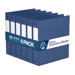 Premium Economy 1.5-Inch Binders, 3-Ring Binders for School, Office, or Home, Colored Binder Notebooks, Pack of 6, Round Ring, Royal Blue