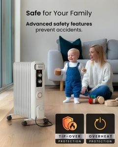 Pro Breeze Oil Filled Radiator – White Electric Heater