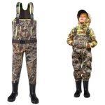 HISEA Kids Chest Waders for Toddler & Children Neoprene Youth Duck Hunting Waders for Kids Boys Girls with Insulated Boots