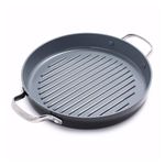 GreenPan Valencia Pro Hard Anodised Healthy Ceramic Non-Stick 28 cm Round Grill Pan, PFAS-Free, Induction, Oven Safe, Grey