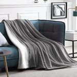 BSB HOME Sherpa Fleece Blanket Double Size Winter Super Soft Extra Warmest and Heavy Thick Winter 500GSM Bed Blankets for Couch Sofa Bed, 90" X 90" (Grey, LightWeight)