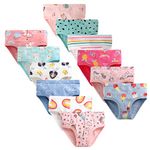 LeQeZe Girls' Knickers 12 Pack Girls Briefs Underwear Pants Pure Cotton 2-3 Years (Girls Briefs-03,Manufacturer label 100)