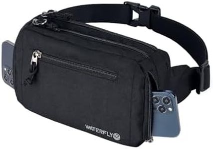 WATERFLY Large Crossbody Fanny Pack: Sports Walking Waist Bag Runner Belt Bum Bag Hip Fannie Pack Woman Man for Hiking Jogging