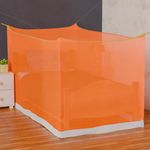 Oriley Mosquito Net Plus Size Soft Maharani Jali Canopy Bug Netting for Baby Adults Camping Screen House (Orange, 4 x 7 Feet)