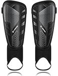 Upgraded Soccer Shin Guards for Kids Youth Adults, CE Certified AirsFish Shin Guard Sleeves Protection Gear for Boys Girls Soccer Games EVA Cushion Reduce Shocks and Injuries (Medium, Black)