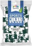 Party Sweets Michigan State Spartans Sports Themed Buttermints by Hospitality Mints, Individually Wrapped, 7 oz. Bag, Pack of 6 (330 pieces), White Buttermints