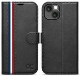 OCASE for iPhone 14 Case, Premium PU Leather iPhone 14 Wallet Case Flip Phone Cover with[RFID Blocking][Card Holder][TPU Inner Shell] for the 6.1 Inch 2022 5G,Stylish Black