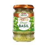 Sacla Italian Basil Pesto - Perfect with Pasta, Pizza, Garlic Bread and Tagliatelli - Made with Fresh Basil Leaves, Italian Cheeses and Pine Nuts - 190g (Pack of 1)