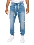 Victorious Men's Drop Crotch Joggers Denim Jean Pants, 803_light Indigo, X-Large