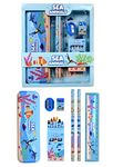 Prime Deals Sea Animal World Stationary Kit for Girls Pencil Pen Book Eraser Sharpener - Stationary Kit Set for Girls/Boys Birthday Gift (Multicolor)