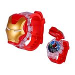 ALNA-TURA Avengers Ironman Led Digital Brown, Red, Plastic Watch For Kids, Music And Disco Led Light Watch, Kids Boys Watch, Led Watch For Kids,Watch For Boys (Age 3 To 10 Years)