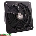 Industrial Extractor Axial Exhaust Ventilation Commercial Air Blower Fan 400mm / 16" (4 Pole) 4900m3/h Black (Heavy Duty Metal Without Speed Control Regulator)