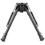 9-13 Inch Tactical Adjustable High Swivel Bipod Foldable Notched Legs Pivot Bench Rest Bi-Pod (Swivel Style) Black