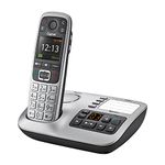 Gigaset E560A - Premium Big Button Cordless Home Phone with Answering Machine, Nuisance Call Block and 4 SOS keys, silver/black