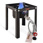 ARC Propane Burner 37,000 BTU High Pressure Propane Stove with Portable Stand, Cast Iron Single Burner Gas Cooker, Burners for Outside Stove for Outdoor Cooking