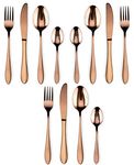 Star Work 12 Piece Cutlery Set | Gold Coated Stainless Steel Grade 304 | Food Grade | Dishwasher Safe | Kitchen Dining Collection (Set of 12 – 3 Spoon + 3 Fork + 3 Knife | 3 Tea-Spoon)