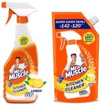 Mr. Muscle Kitchen Cleaner 450 Ml Bottle Spray+Refill Pack 425 Ml