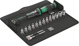 Wera Bicycle Set Torque 1 Click-Torque adjustable wrench set, 1/4" square drive, 2.5-25Nm, 16pc, 05004180001, Black