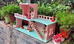 TinyMinyWorld Wooden Dollhouse Big Doll House Beautiful Large with Furniture playset Dinning, Kitchen, Drawing, Bathroom Bedroom House Gift for Girls and boy’s Castle (Multicolor)