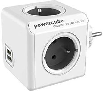 Allocacoc Bloc multi-prises PowerCube original USB Type E (Gris)
