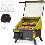 EXIT Fire'n'Go 20V Portable Pellet Grill Smoker, Battery-Powered Lightweight Compact Pellet Smoker, 287 Sq.In. Cooking Area, Outdoor BBQ Grill for Camping, Tailgating, RV, EX110