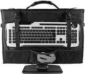 Hosoncovy Desktop Computer Monitor Carrying Case Travel Case Dustproof Cover Case Protective Case with Keyboard Mouse Holder for 21.5 inch IMac Screen and 20 inch to 24 inch Desktop Monitor