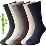 ZombaFlo 6 Pairs Diabetic Bamboo Socks for Men Super Soft Honey Comb Top UK Size 6-11 Multipack (Multicolor)