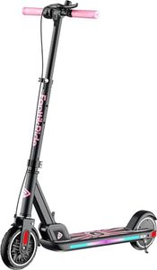 T9 Apex Electric Scooter for Kids 4.3-5.6 ft 200W Motor, LED Colorful Lights with Bluetooth Music Speaker, 7/10/12 MPH Digital Display, Adjustable Height, Foldable E-Scooter for Teens（Pink）