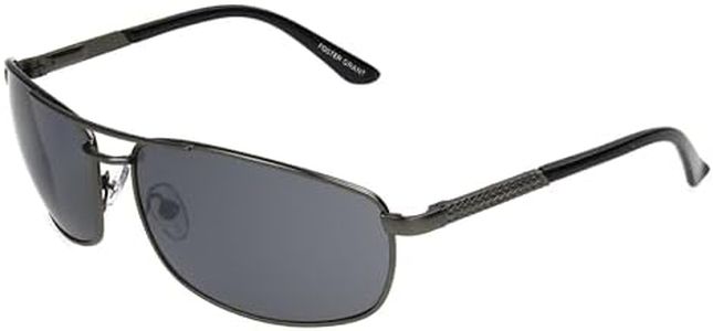 Foster Grant Men's Oscar Wrap Sunglasses, Gunmetal/Smoke, 64 mm