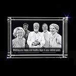 Personalized Happy Retirement 3D Engraved Crystal Photo Gift (XL Rectangle (4 x 6 x 3 inches))