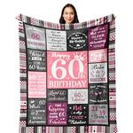 60th Birthday Gifts for Women Blanket 150x130CM, 60th Birthday Decorations Women, 60th Birthday Gift Ideas, Happy 60th Birthday Gifts for 60 Year Old Woman, 1964 Birthday Gifts for Women Throw