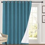 PrinceDeco Blackout Curtains 84 Inches Long 100% Blackout Curtains for Bedroom Extra Wide Sliding Glass Door Curtain Sound Proof Curtains for Bedroom,100 X 84 Curtains,Blue Sapphire